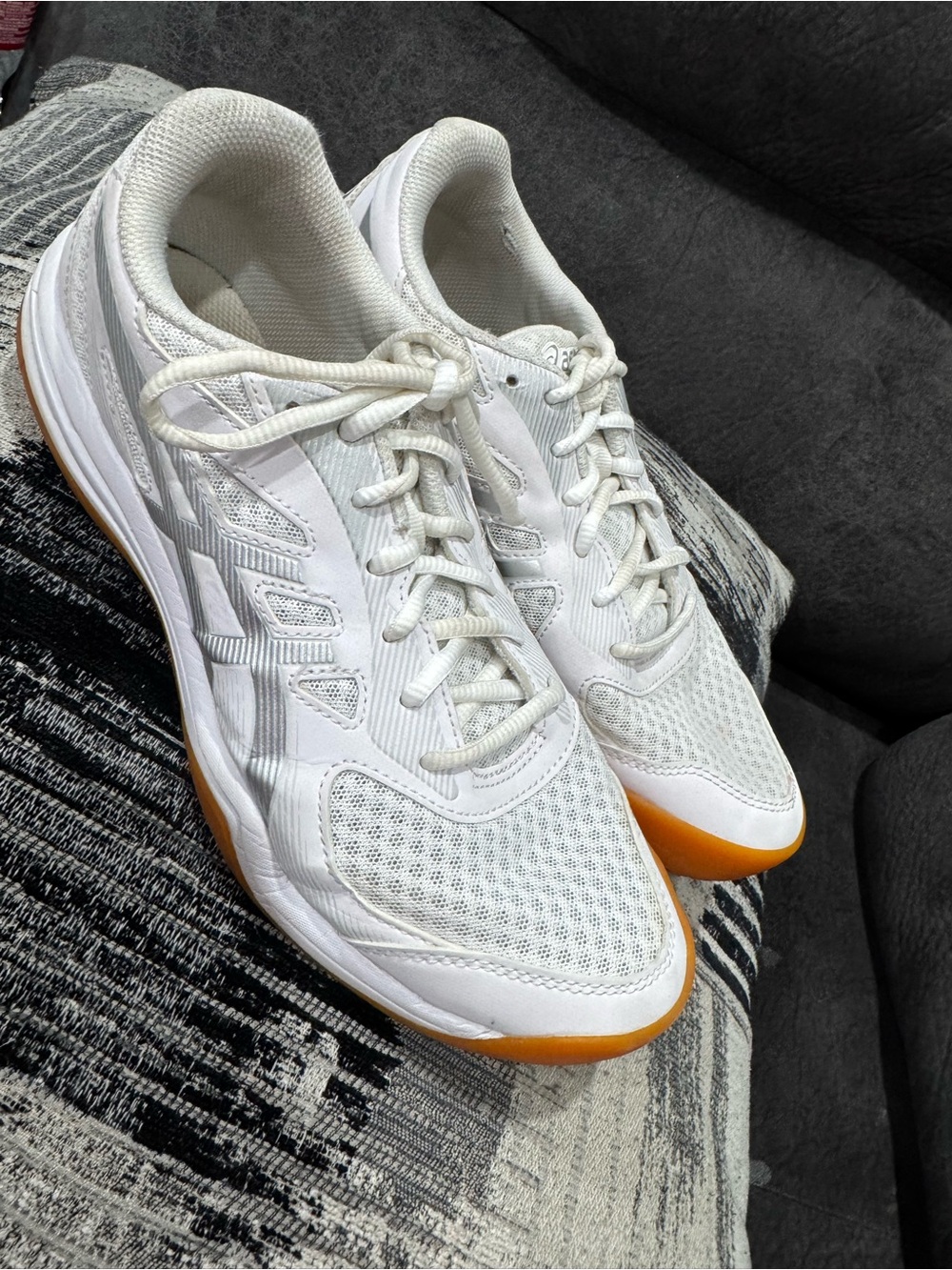 Asics Women's White Athletic Sneakers with Gum Outsole
